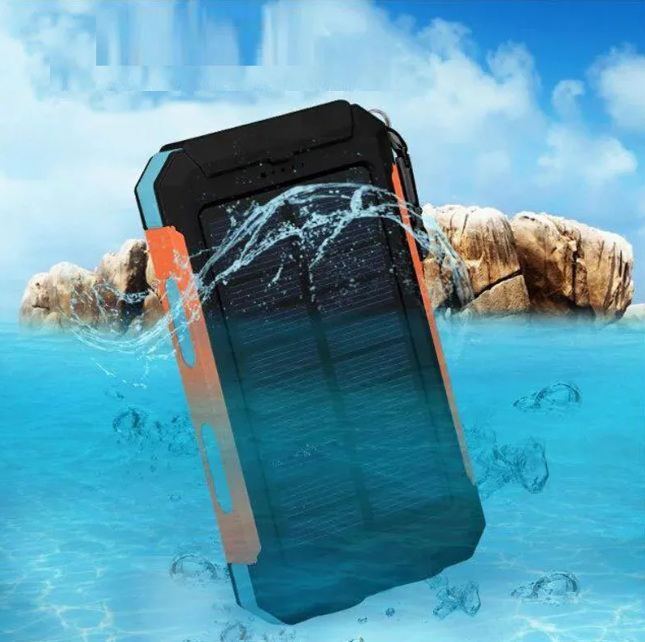 Solar Power Bank with Dual Headlights — 10000mAh or 20000mAh, LED Flashlight