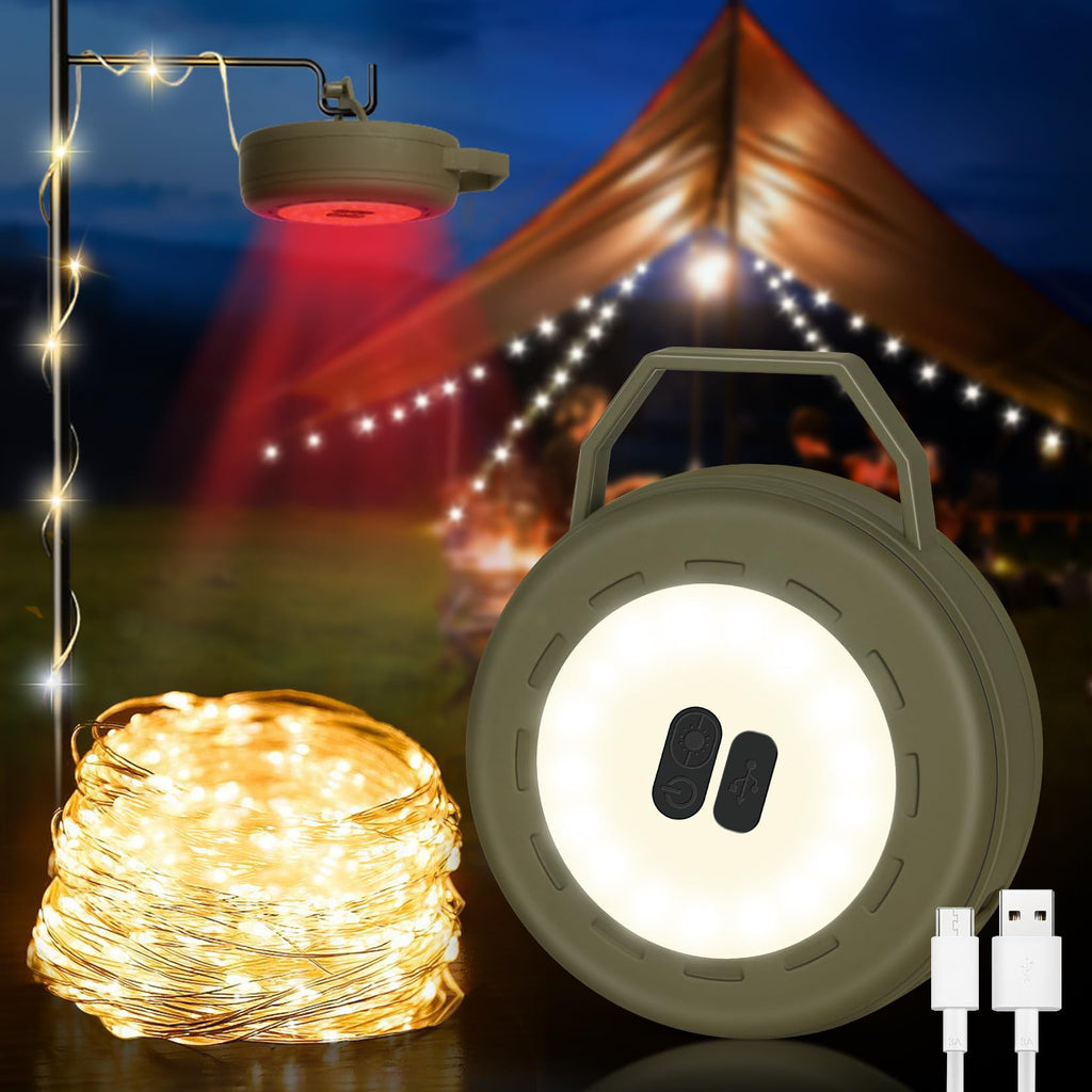 Rechargeable 32ft Multi-Mode Outdoor Camping String Lights
